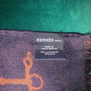 Hermes Reversible Brown and Black Scarf